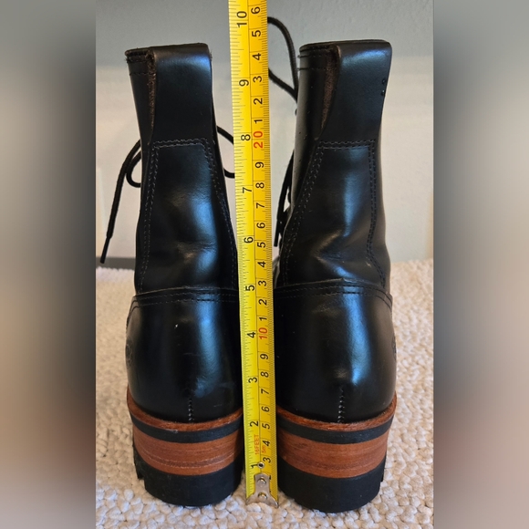 NaNa Industrial Strength Black Leather Lace-Up Boots Unisex Mens 7 D Grunge - Picture 3 of 11